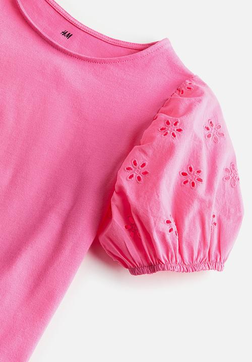 H&M - Puff-sleeved top - pink