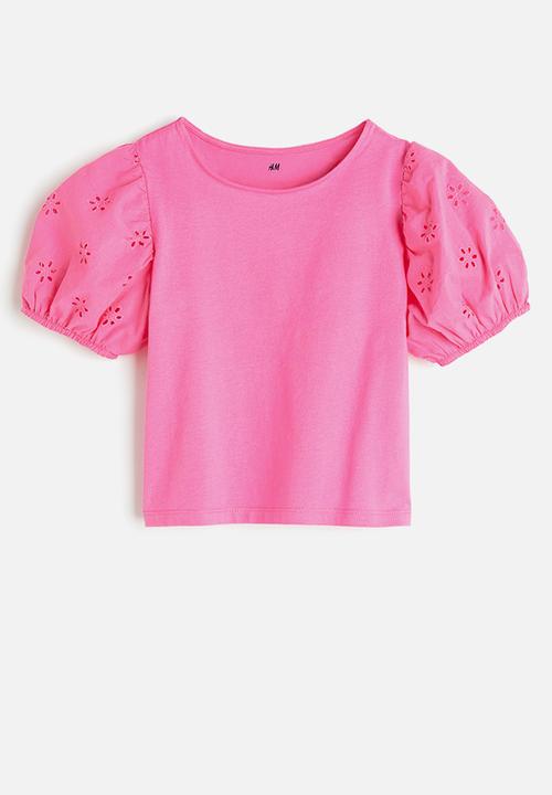 H&M - Puff-sleeved top - pink