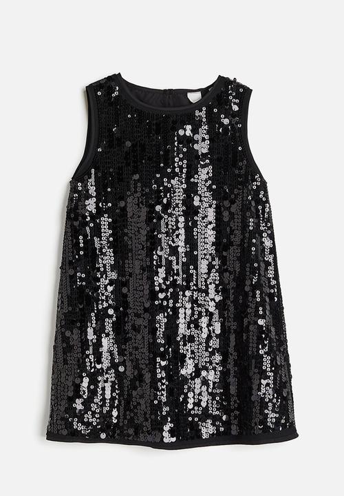H&M - Sequined a-line dress - black