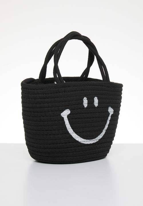 Pop Candy - Smiley straw bag - black 