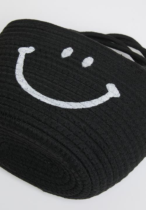 Pop Candy - Smiley straw bag - black 
