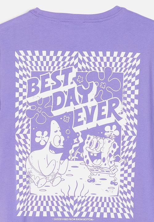 H&M - Regular fit pyjama t-shirt and shorts - purple spongebob