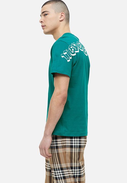 H&M - Regular fit printed t-shirt - dark turquoise never better 