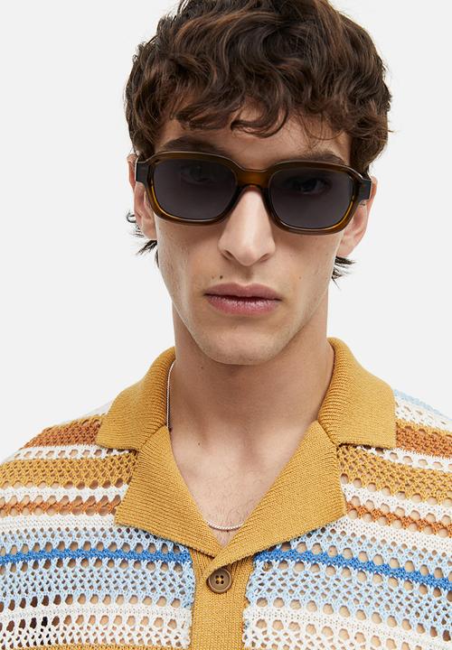 H&M - Regular fit crochet-look resort shirt - beige/striped