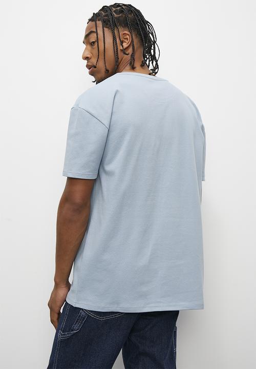 STYLE REPUBLIC - Jay waffle crew tee - dusty blue