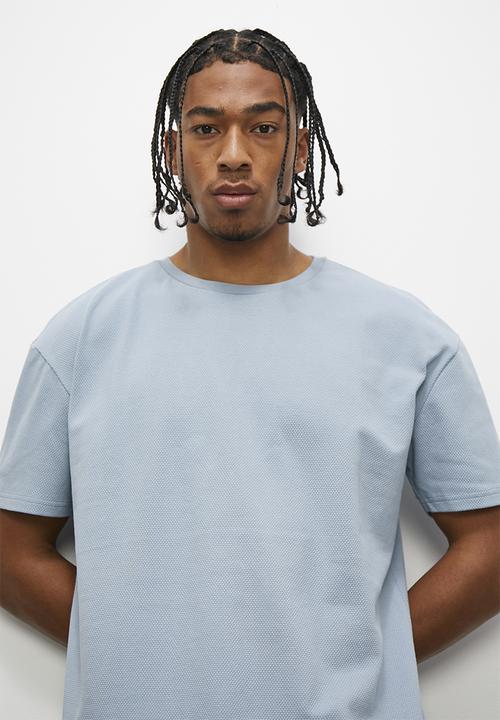 STYLE REPUBLIC - Jay waffle crew tee - dusty blue