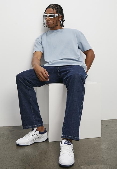 STYLE REPUBLIC - Jay waffle crew tee - dusty blue