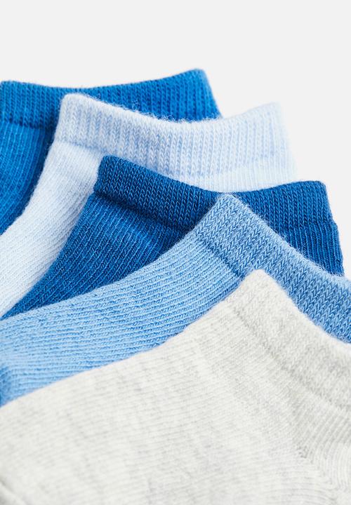 H&M - 5-pack trainer socks - blue/light grey marl