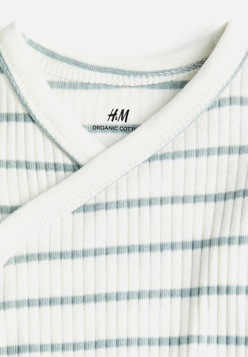 H&M - Adjustable-fit set - white/turquoise striped