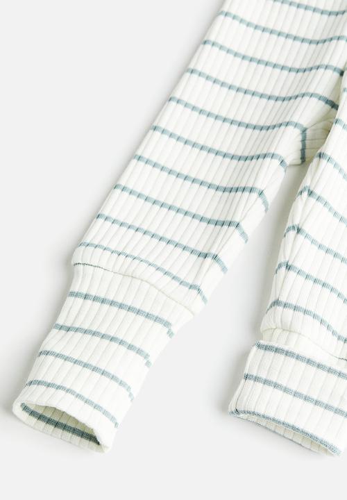 H&M - Adjustable-fit set - white/turquoise striped