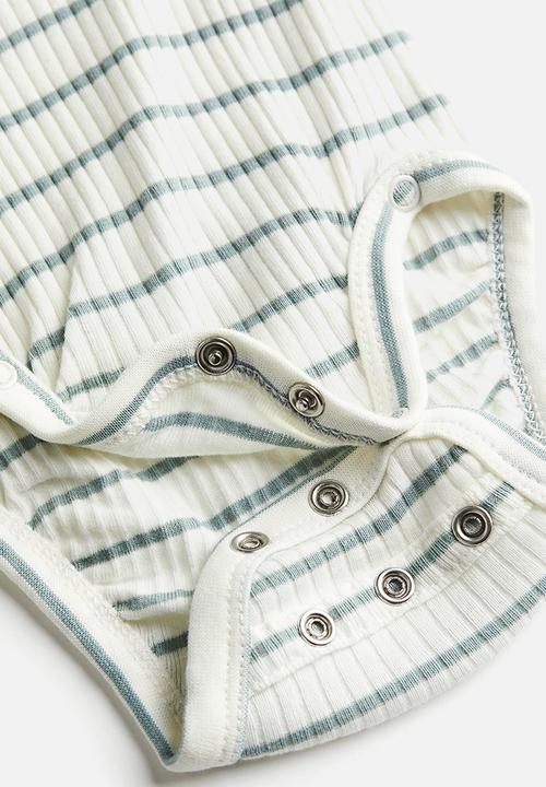 H&M - Adjustable-fit set - white/turquoise striped