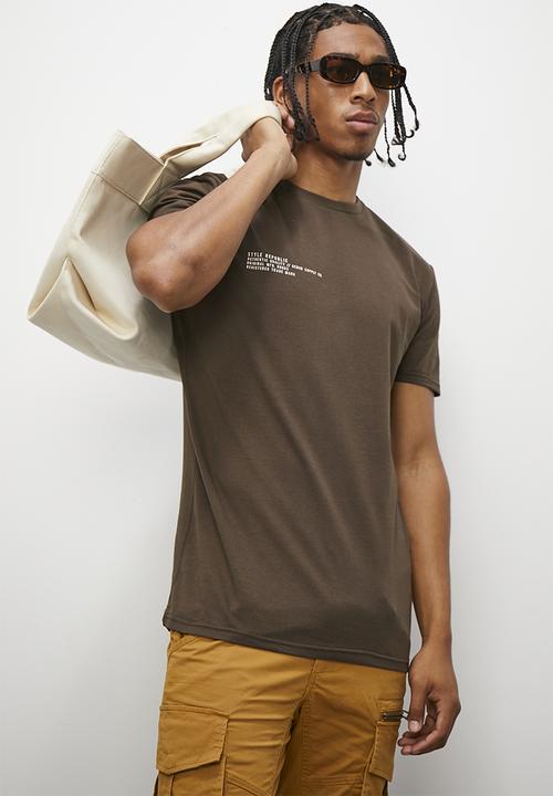 STYLE REPUBLIC - Crew neck graphic T-shirt - brown