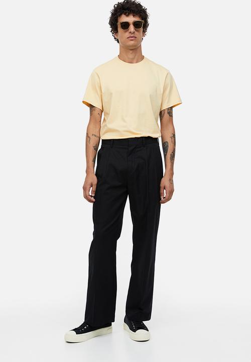 H&M - Regular fit pima cotton t-shirt - pale yellow 