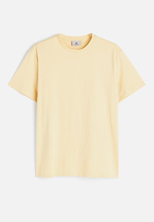 H&M - Regular fit pima cotton t-shirt - pale yellow 