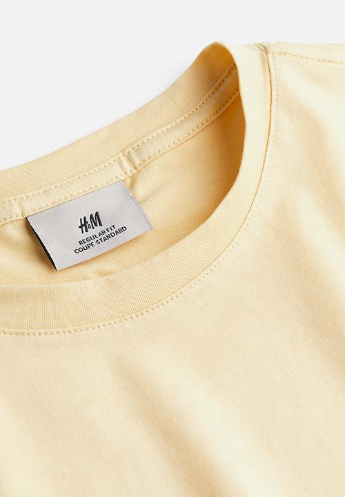 H&M - Regular fit pima cotton t-shirt - pale yellow 