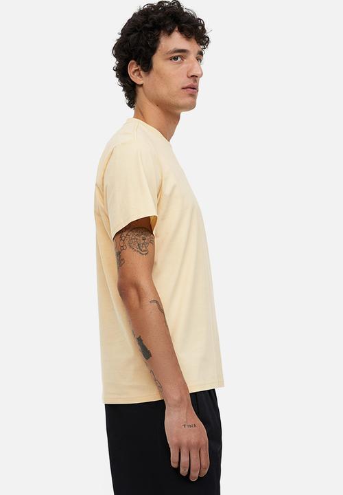 H&M - Regular fit pima cotton t-shirt - pale yellow 