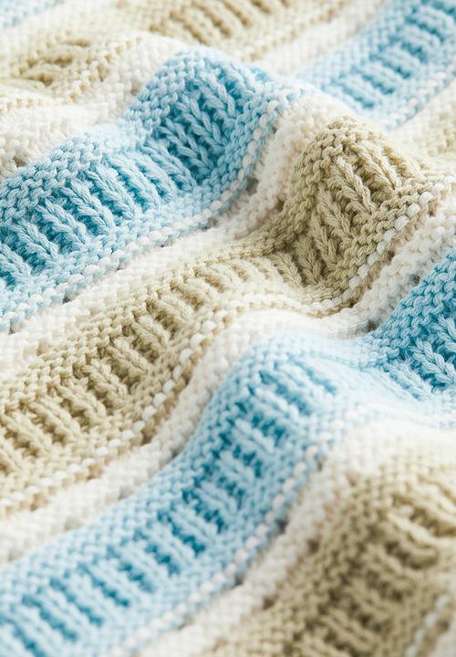 H&M - Regular fit textured-knit jumper - light blue striped