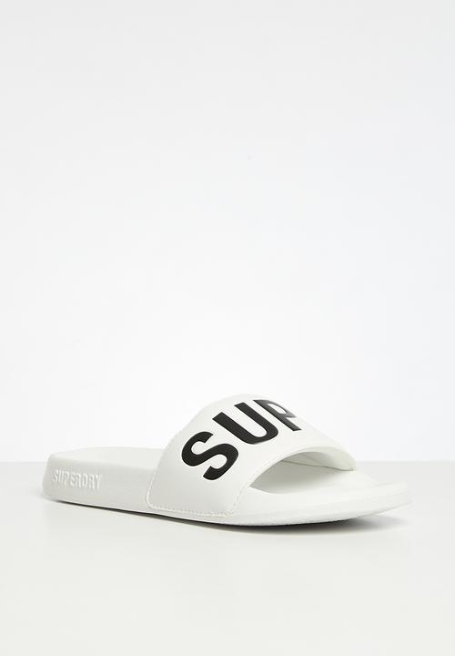 Superdry. - Code core pool slide - white