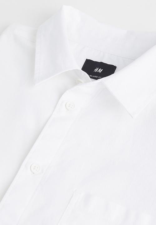 H&M - Relaxed fit short-sleeved shirt - white
