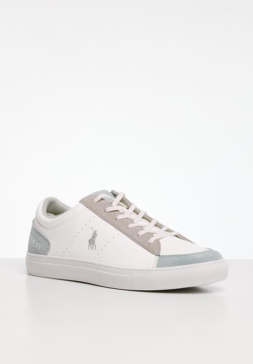 POLO - Perforated side flash pu sneaker - white & blue 