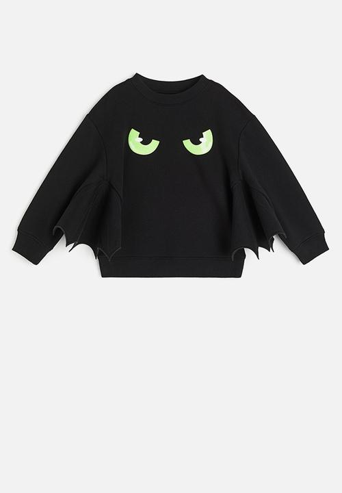 H&M - Appliquéd sweatshirt - black/bat