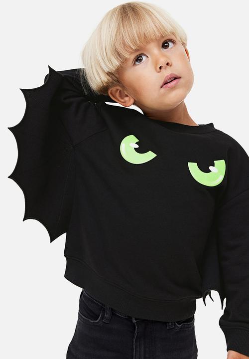 H&M - Appliquéd sweatshirt - black/bat