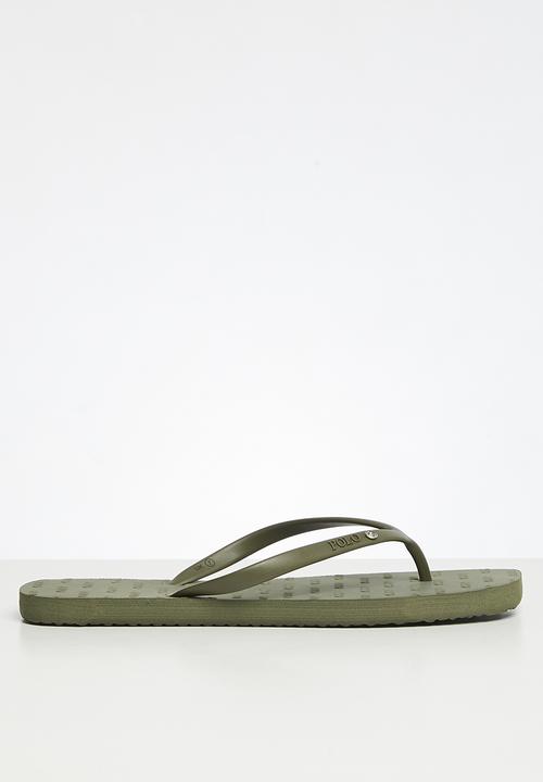 POLO - Aop stud square toe flip flop - olive