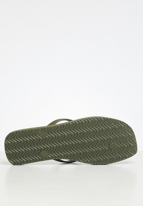 POLO - Aop stud square toe flip flop - olive