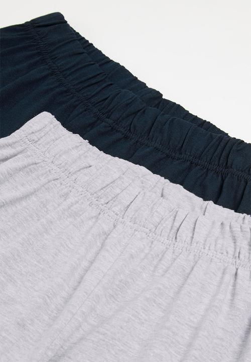 Rebel Republic - 2 Pack cotton short - grey & navy