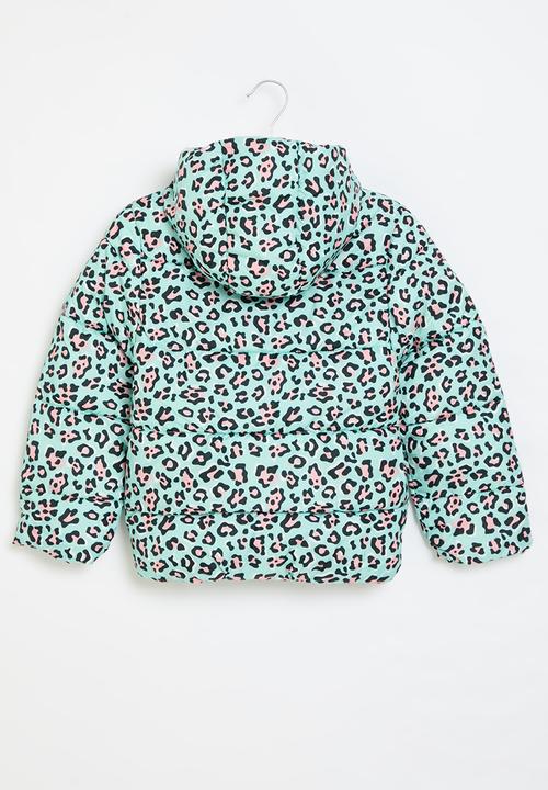 MINOTI - Girls basic aop puffer coat - aqua
