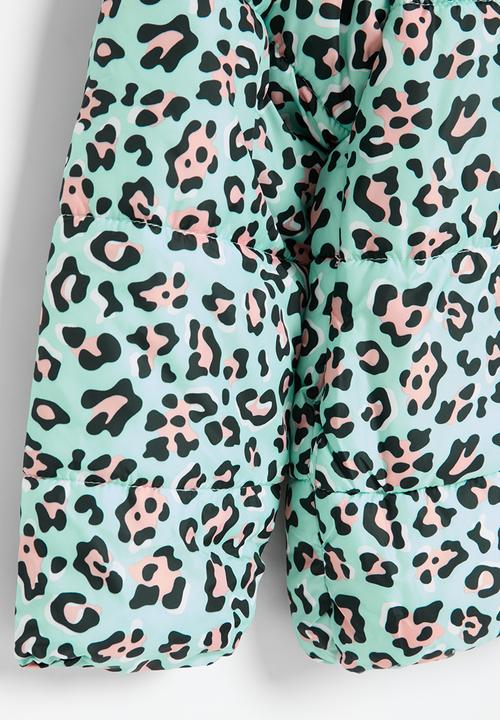MINOTI - Girls basic aop puffer coat - aqua