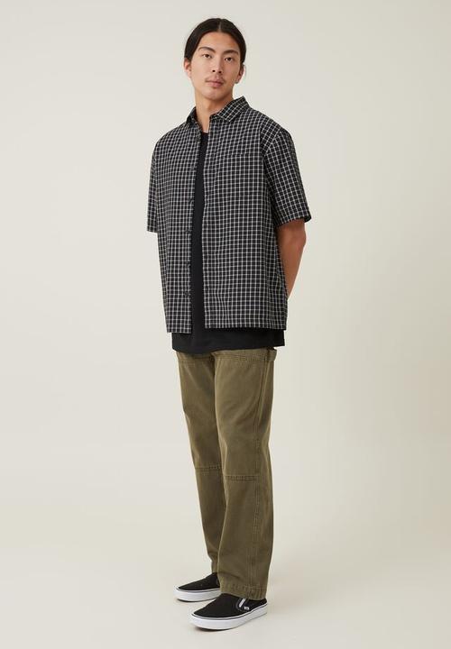 Cotton On - Eddie short sleeve shirt - black mini check