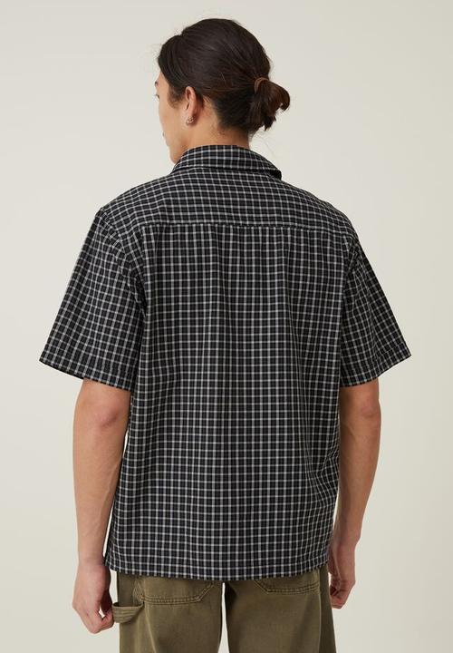 Cotton On - Eddie short sleeve shirt - black mini check