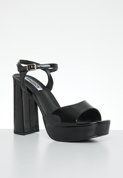 Madison® - Aubrey platform ankle tie blockheel sandal - black