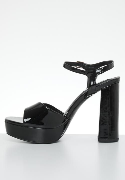 Madison® - Aubrey platform ankle tie blockheel sandal - black