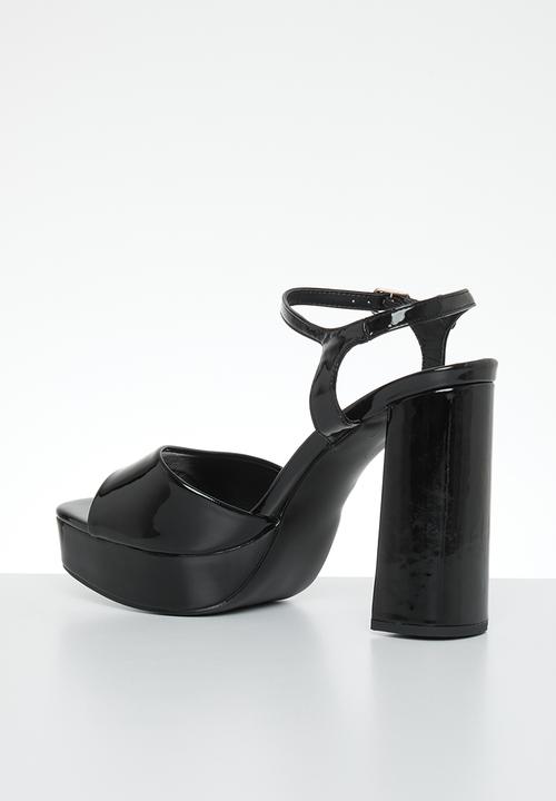 Madison® - Aubrey platform ankle tie blockheel sandal - black