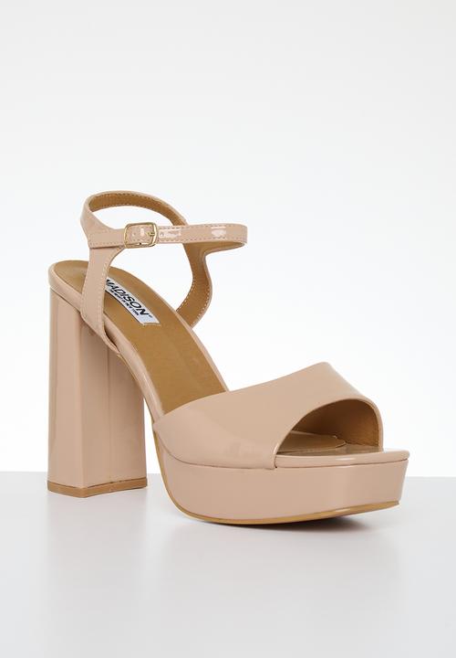 Madison® - Aubrey platform ankle tie blockheel sandal - ecru