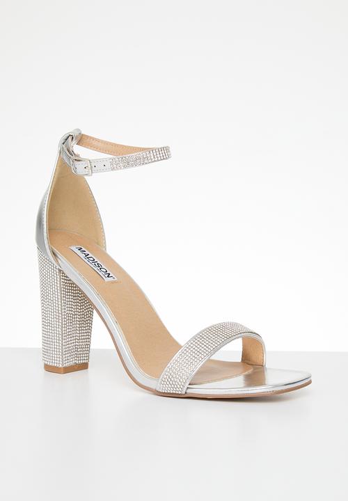 Madison® - Angel ankle tie blockheel sandal - silver