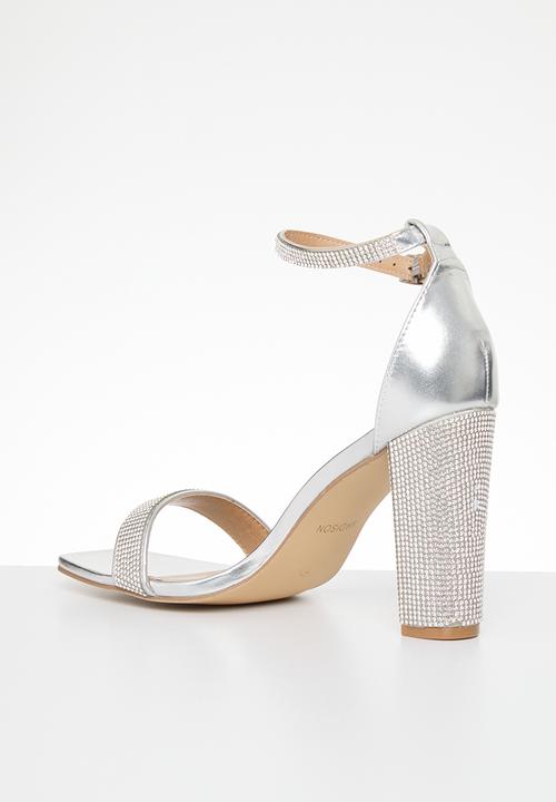 Madison® - Angel ankle tie blockheel sandal - silver