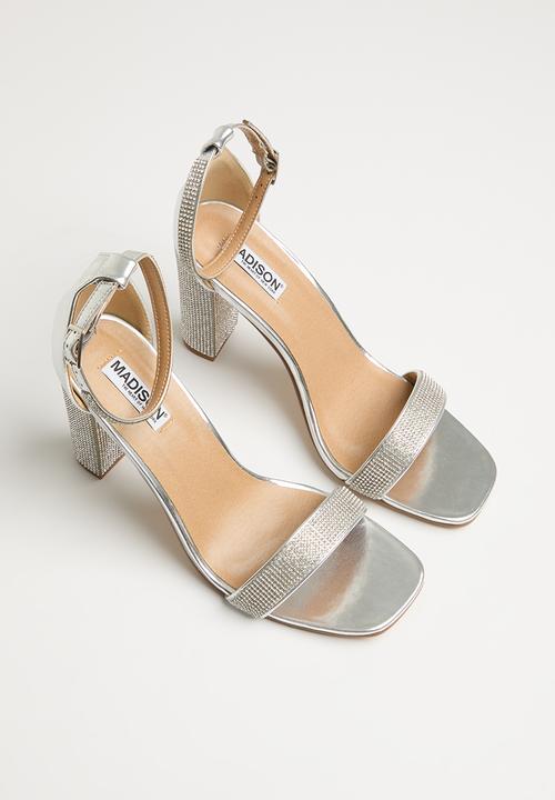 Madison® - Angel ankle tie blockheel sandal - silver