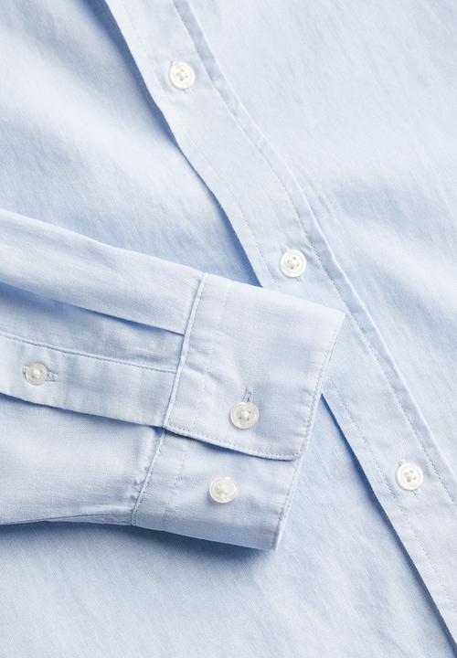 H&M - Regular fit linen-blend shirt - light blue