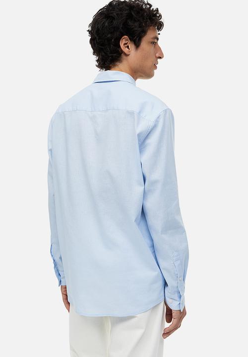 H&M - Regular fit linen-blend shirt - light blue