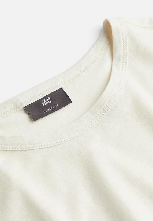 H&M - Regular fit linen-blend T-shirt - white