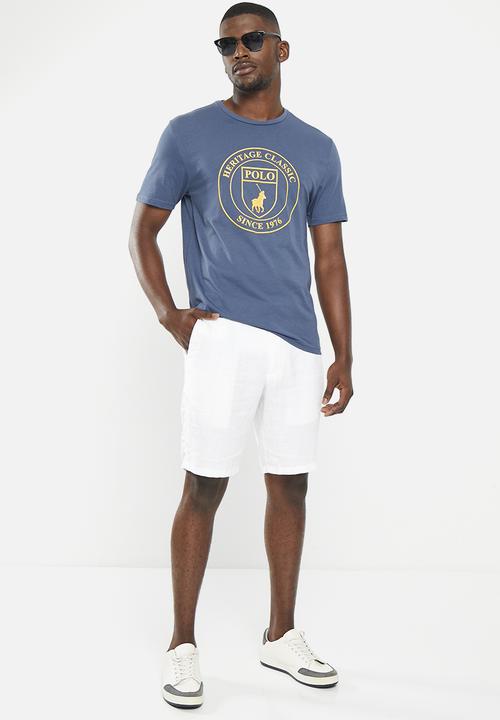POLO - Mens short heritage logo tee - blue 