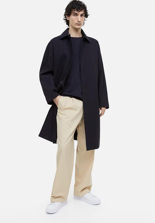 H&M - Regular fit linen-blend t-shirt - navy blue