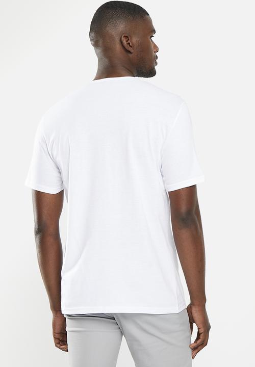 POLO - Mens short sleeve flock logo tee - white 