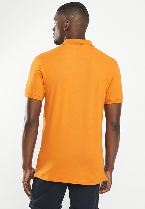 POLO - Mens classic pique short sleeve golfer - rust