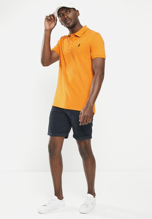 POLO - Mens classic pique short sleeve golfer - rust