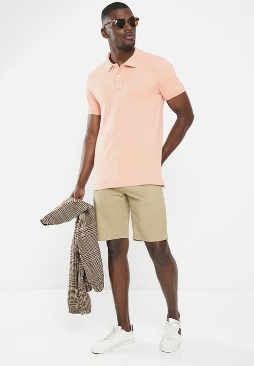 POLO - Mens classic pique short sleeve golfer - pink