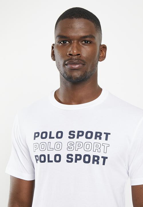 POLO - Men sport short sleeve multi logo tee - white